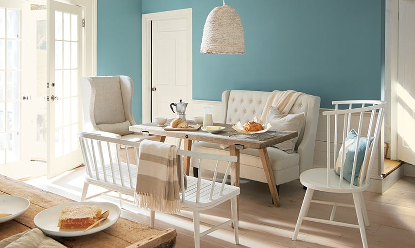 Dining Room with Aegean Teal Walls