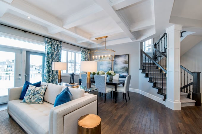 Living room with moulding and trims