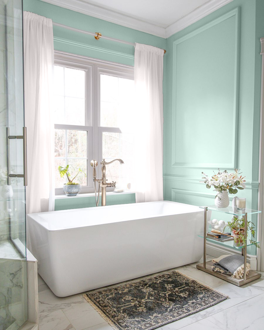 Valspar Mint Deeply Southern Home bathroom