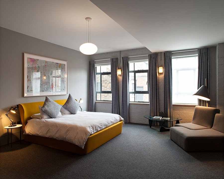 Gray Room with Yellow Accents